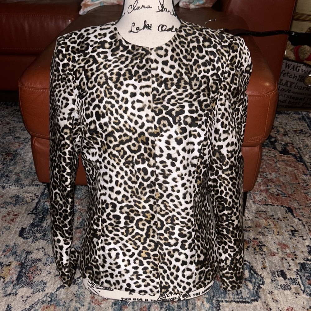 Kasper Blazer/Suit Jacket Animal Print EUC